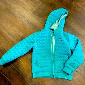 Thin puffer turquoise Patagonia girls jacket
